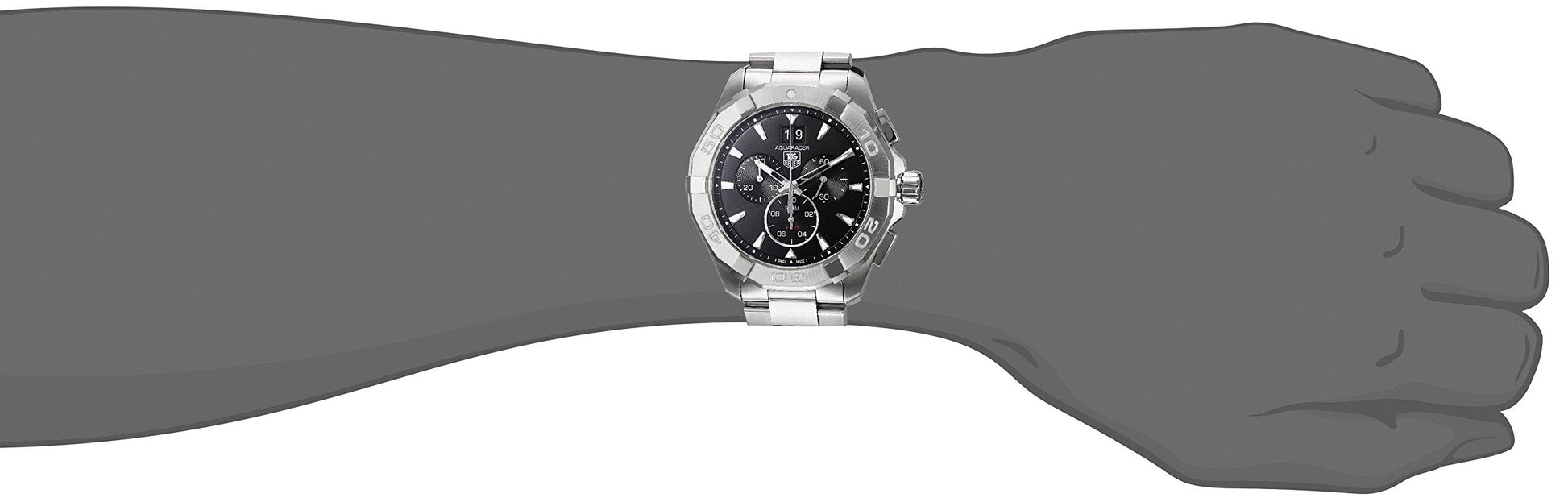  Shop Authentic Tag Heuer Aquaracer Chronograph Black Dial Silver Steel Strap Watch for Men - CAY1110.BA0927 - Luxxuri
