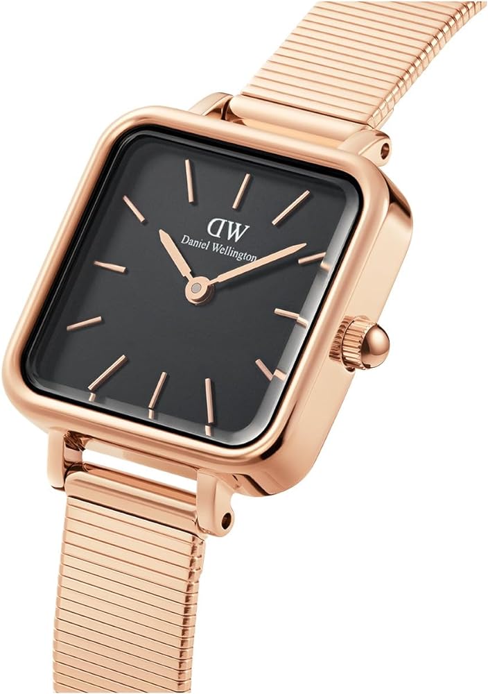  Shop Authentic Daniel Wellington Quadro Studio Black Dial Rose Gold Mesh Strap Watch For Women - DW00100518 - Luxxuri
