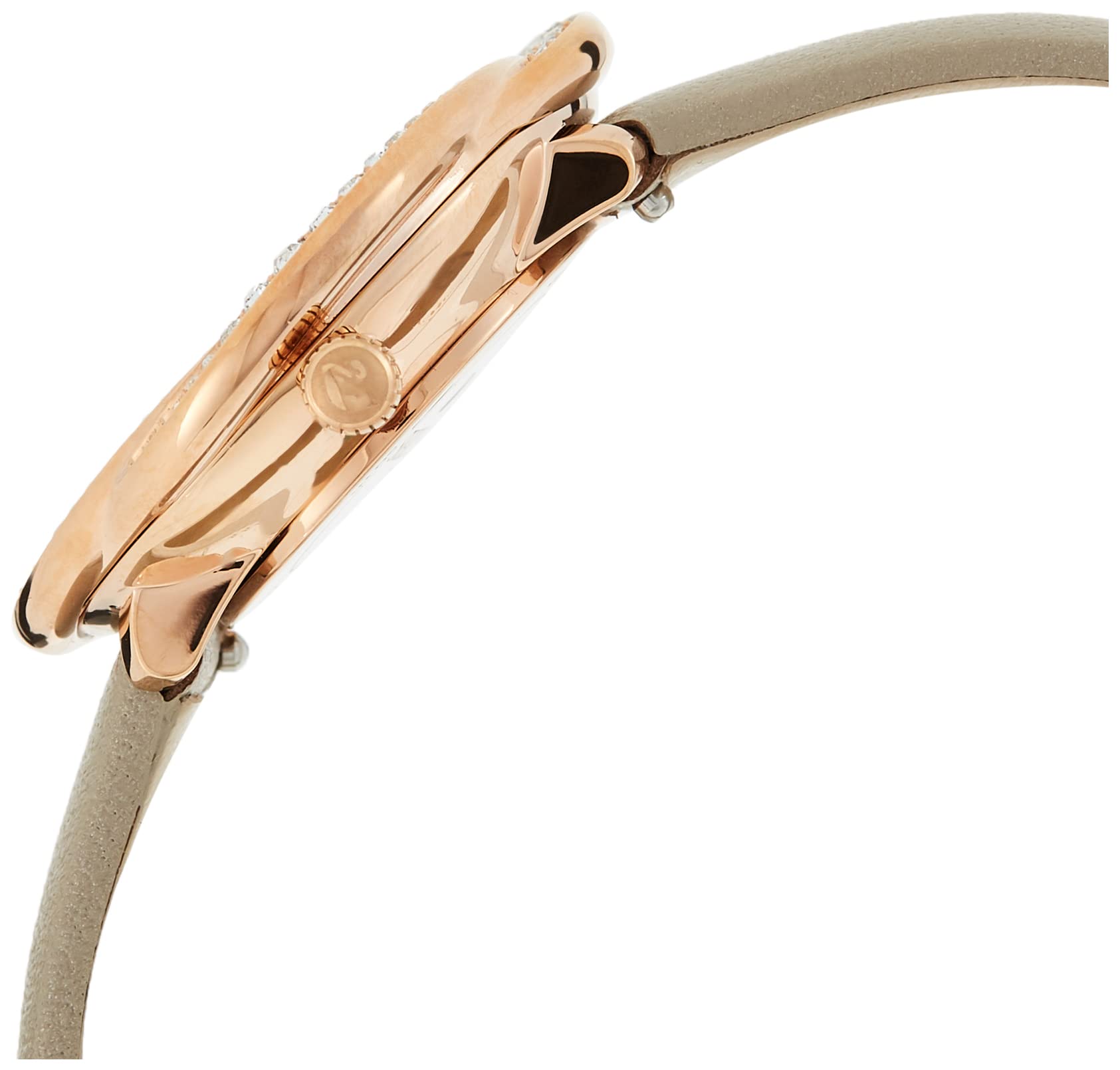  Shop Authentic Swarovski Crystal Flower Grey Dial Grey Leather Strap Watch for for Women - 5552424 - Luxxuri