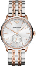  Shop Authentic Emporio Armani Classic Silver Dial Two Tone Steel Strap Watch For Men - AR1839 - Luxxuri