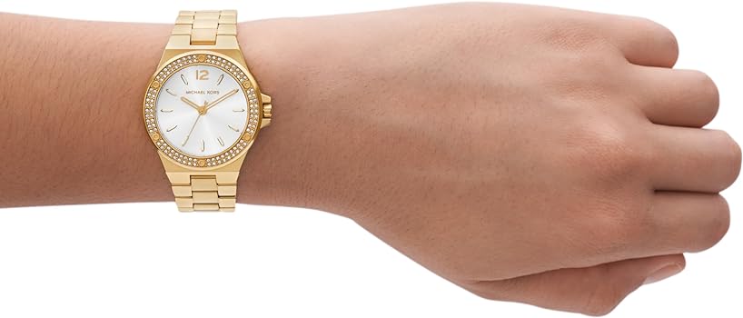  Shop Authentic Michael Kors Lennox Three-Hand Silver Dial Gold Steel Strap Watch For Women - MK7278 - Luxxuri