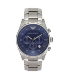  Shop Authentic Emporio Armani Sportivo Chronograph Blue Dial Silver Steel Strap Watch For Men - AR5860 - Luxxuri