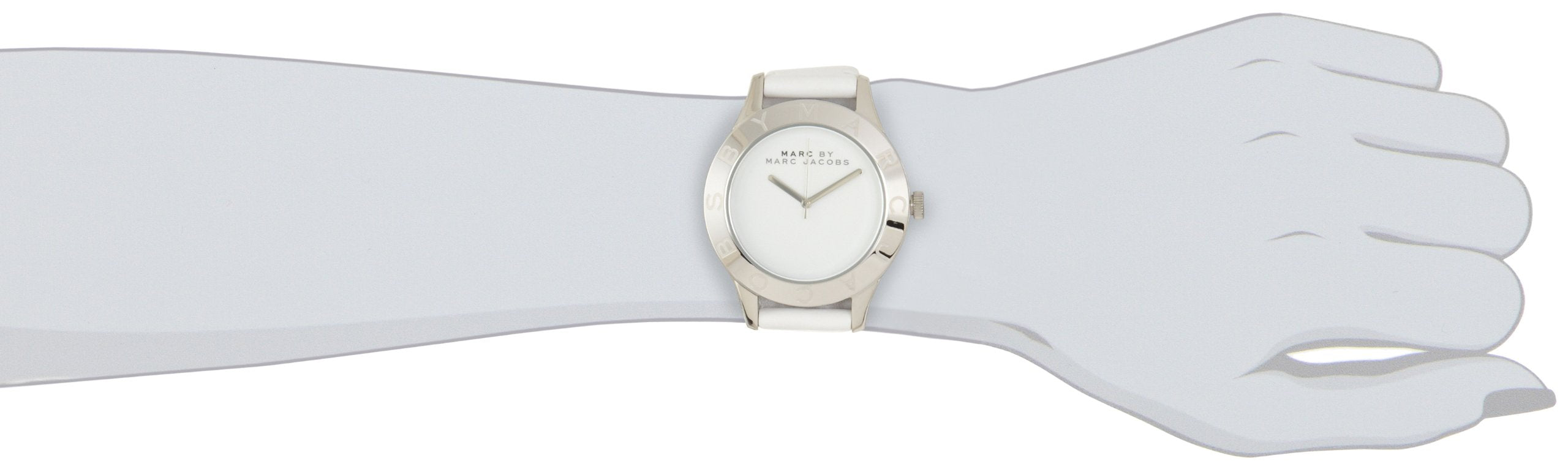 Marc Jacobs Blade White Dial White Leather Strap Watch for Women - MBM1200