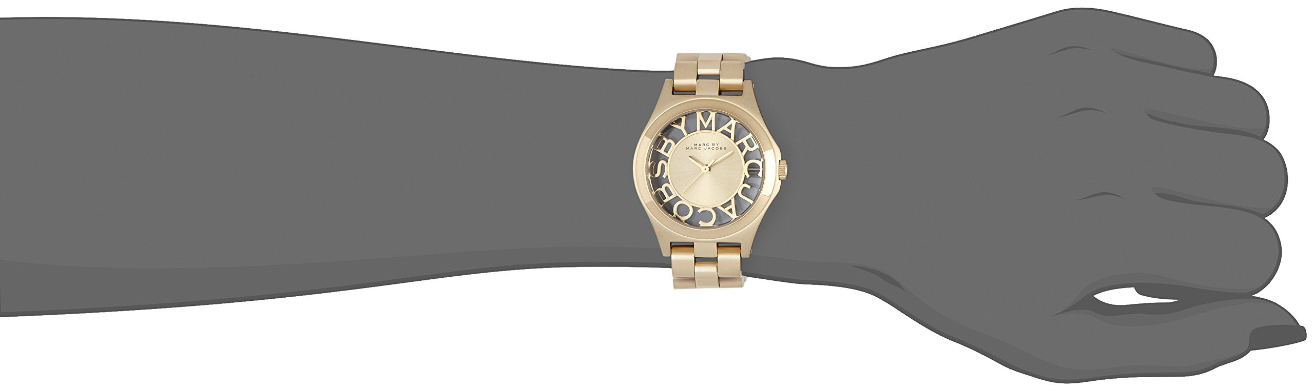 Marc Jacobs Henry Gold Dial Gold Steel Strap Watch for Women - MBM3292