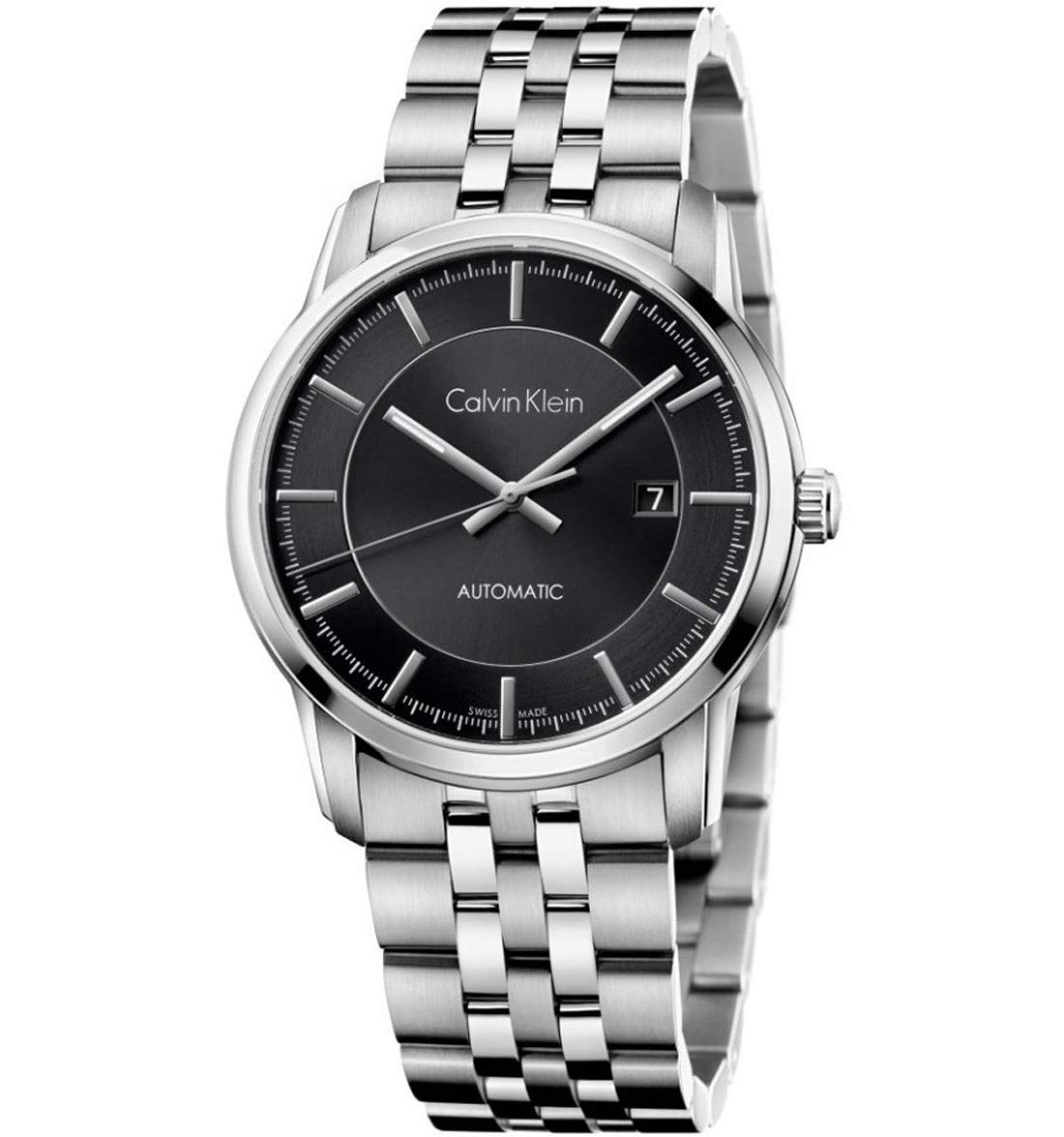  Shop Authentic Calvin Klein Infinity Black Dial Silver Steel Strap Watch for Men - K5S34141 - Luxxuri