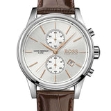  Shop Authentic Hugo Boss Jet White Dial Brown Leather Strap Watch for Men - 1513280 - Luxxuri