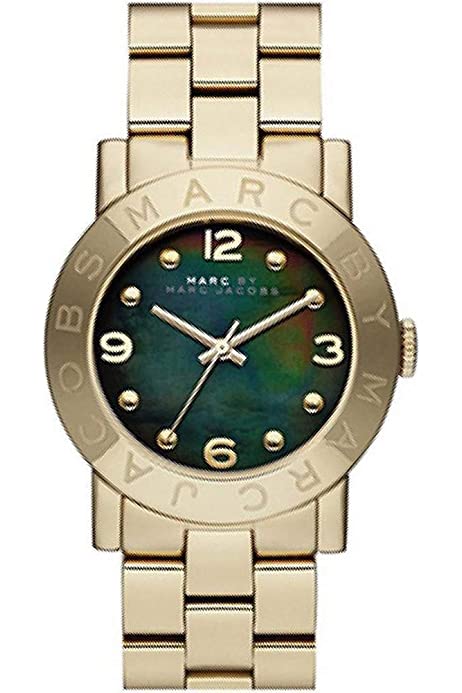 Marc Jacobs Amy Green Dial Gold Steel Strap Watch for Women - MBM8619