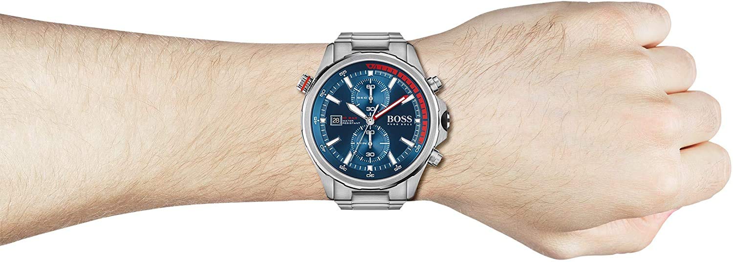  Shop Authentic Hugo Boss Globetrotter Blue Dial Silver Steel Strap Watch for Men - 1513823 - Luxxuri