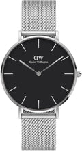  Shop Authentic Daniel Wellington Petite Sterling Black Dial Silver Mesh Bracelet Watch For Women - DW00100218 - Luxxuri