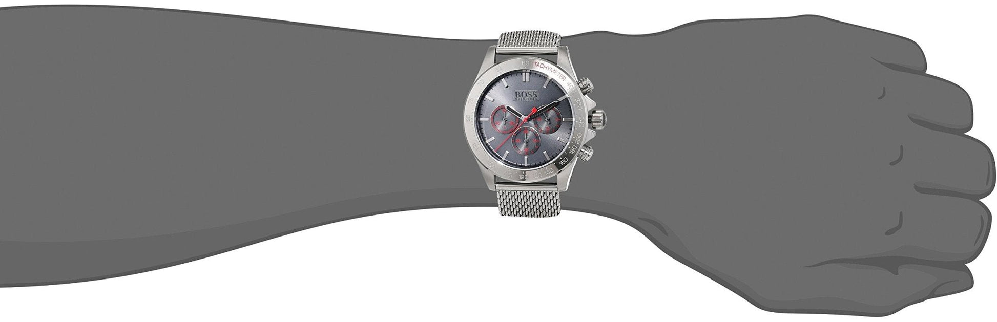  Shop Authentic Hugo Boss Ikon Grey Dial Grey Mesh Bracelet Watch for Men - 1513443 - Luxxuri