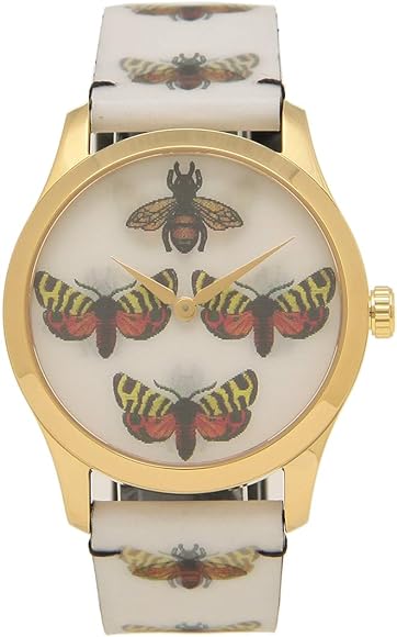  Shop Authentic Gucci G Timeless Quartz White Dial White Leather Strap Watch For Women - YA1264109 - Luxxuri
