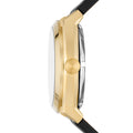 Fossil Everett Automatic Skeleton Black Dial Black Leather Strap Watch for Men - ME3208
