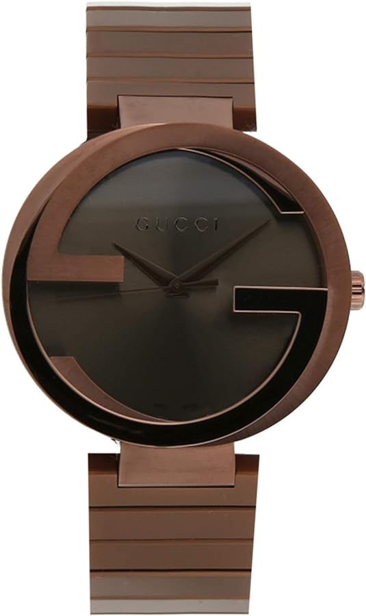  Shop Authentic Gucci Interlocking XL Brown Dial Brown Steel Strap Watch For Men - YA133211 - Luxxuri