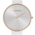  Shop Authentic Calvin Klein Full Moon White Dial White Leather Strap Watch for Women - K8Y236L6 - Luxxuri