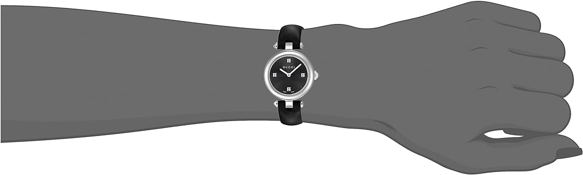  Shop Authentic Gucci Diamantissima Quartz Diamonds Black Dial Black Leather Strap Watch for Women - YA141506 - Luxxuri