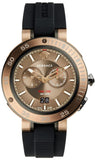  Shop Authentic Versace V Extreme Chronograph Brown Tone Dial Black Rubber Strap Watch for Men - VCN030017 - Luxxuri