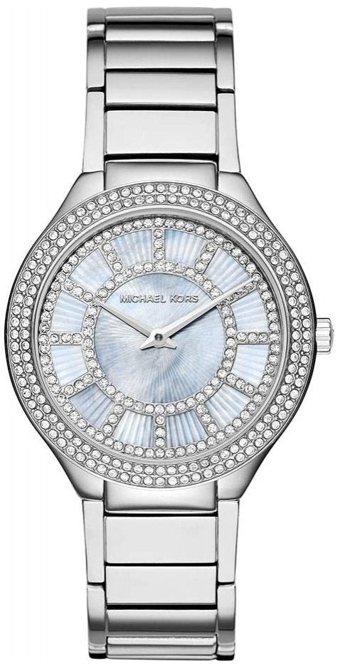  Shop Authentic Michael Kors Kerry Mother of Pearl Dial Silver Stainless Steel Strap Watch for Women - MK3395 - Luxxuri