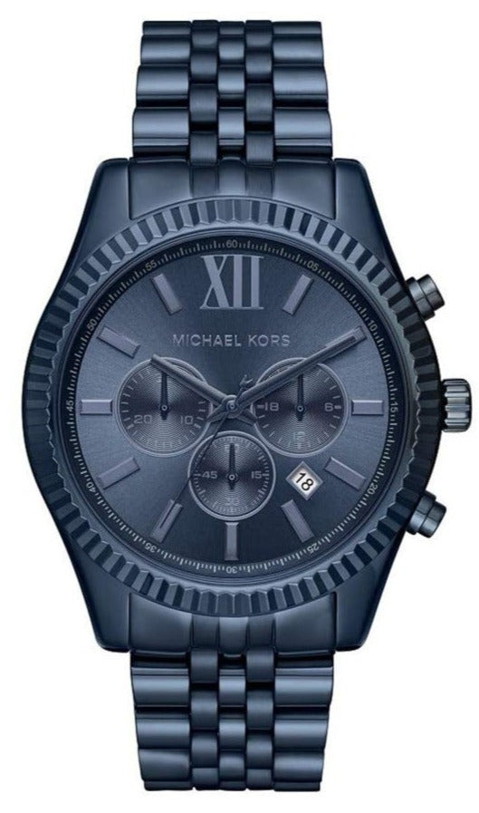  Shop Authentic Michael Kors Lexington Chronograph Blue Dial Blue Steel Strap Watch for Men - MK8480 - Luxxuri