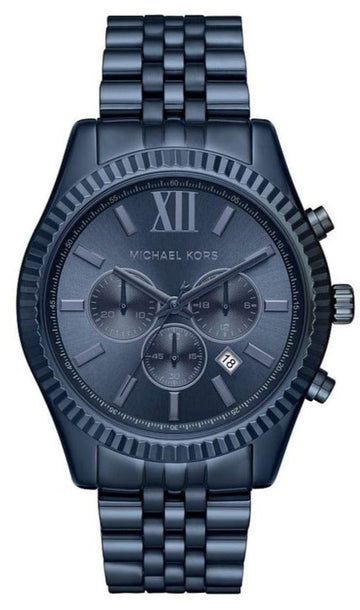  Shop Authentic Michael Kors Lexington Chronograph Blue Dial Blue Steel Strap Watch for Men - MK8480 - Luxxuri