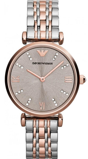  Shop Authentic Emporio Armani Gianni T Bar Grey Dial Two Tone Steel Strap Watch For Women - AR1840 - Luxxuri