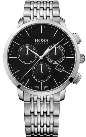  Shop Authentic Hugo Boss Associate Black Dial Silver Steel Strap Watch for Men - 1513267 - Luxxuri