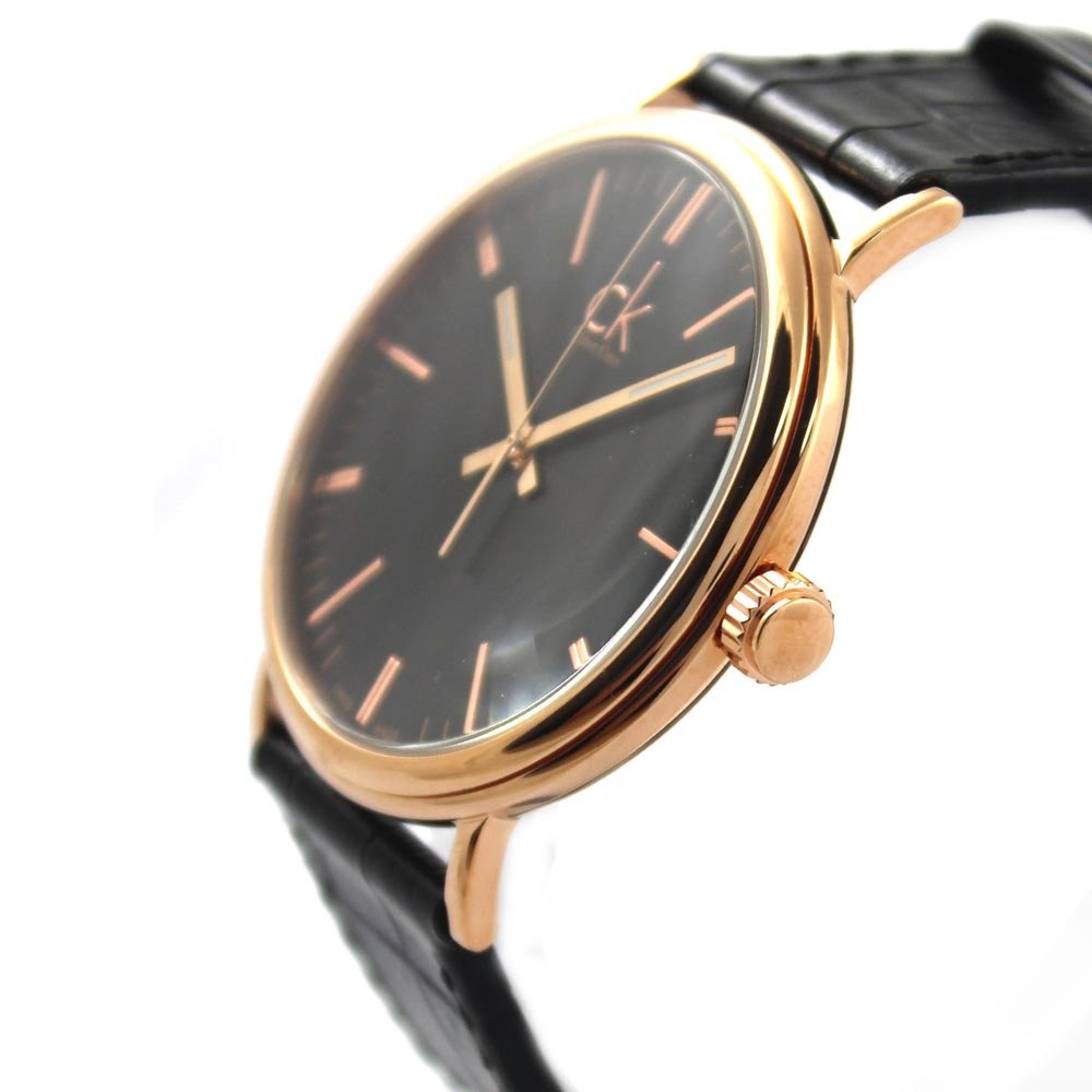  Shop Authentic Calvin Klein Surround Black Dial Black Leather Strap Watch for Men - K3W216C1 - Luxxuri