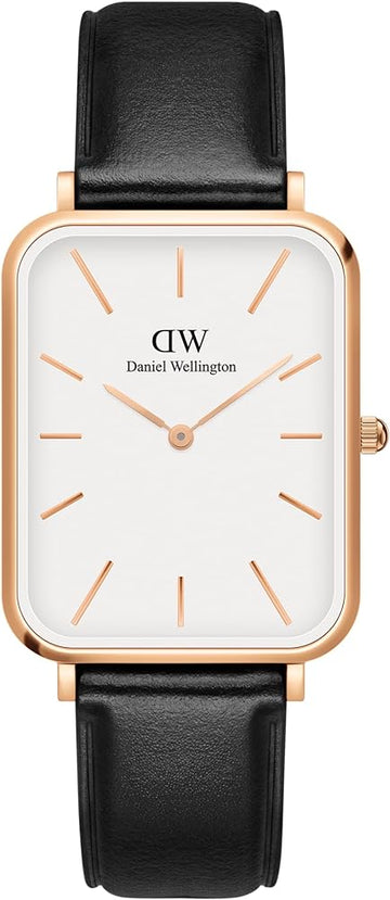  Shop Authentic Daniel Wellington Quadro White Dial Black Leather Strap Watch For Women - DW00100450 - Luxxuri