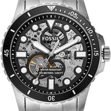  Shop Authentic Fossil FB-01 Automatic Skeleton Black Dial Silver Steel Strap Watch for Men - ME3190 - Luxxuri