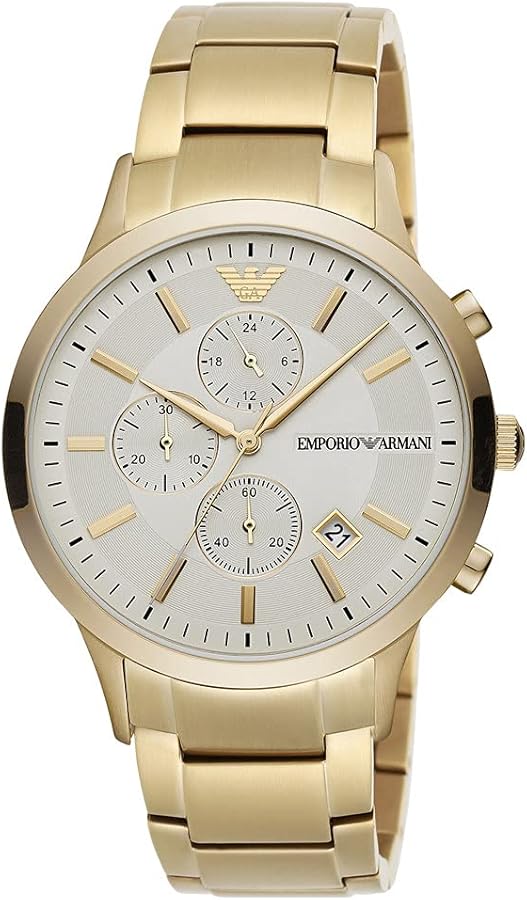  Shop Authentic Emporio Armani Renato Chronograph White Dial Gold Steel Strap Watch For Men - AR11332 - Luxxuri