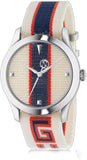  Shop Authentic Gucci G Timeless Quartz White Dial Two Tone NATO Strap Watch For Men - YA1264071 - Luxxuri