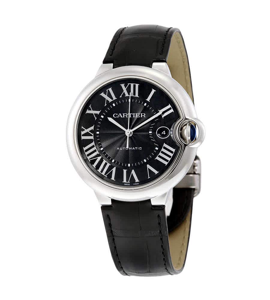  Shop Authentic Cartier Ballon Bleu De Cartier Black Dial Black Leather Strap Watch for Men - WSBB0003 - Luxxuri
