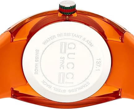  Shop Authentic Gucci Sync XXL Quartz Orange Dial Orange Rubber Strap Unisex Watch - YA137108 - Luxxuri