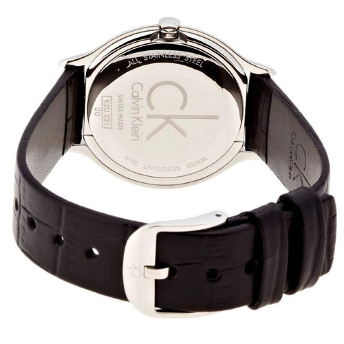  Shop Authentic Calvin Klein Skirt Black Dial Black Leather Strap Watch for Women - K2U231CS - Luxxuri