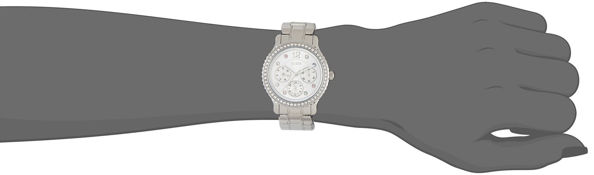  Shop Authentic Guess Enchanting Diamonds Silver Dial Silver Steel Strap Watch for Women - W0305L1 - Luxxuri