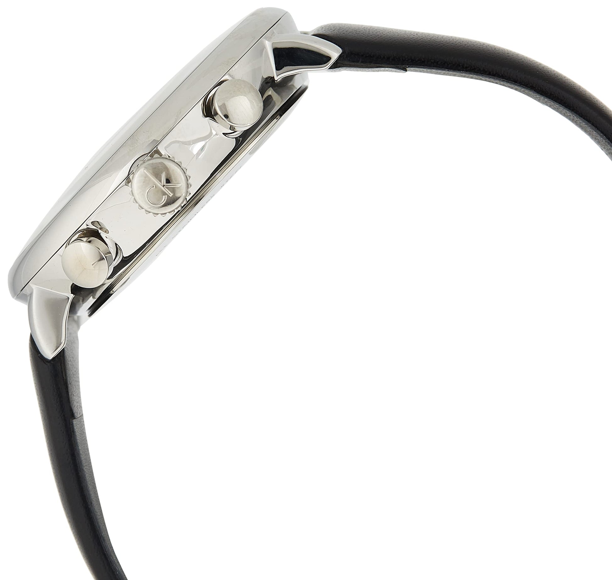  Shop Authentic Calvin Klein High Noon Chronograph White Dial Black Leather Strap Watch for Men - K8M271C6 - Luxxuri