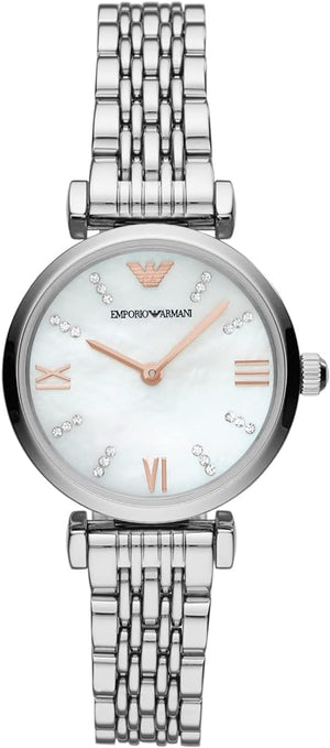  Shop Authentic Emporio Armani Donna Mother of Pearl Dial Silver Steel Strap Watch For Women - AR11204 - Luxxuri