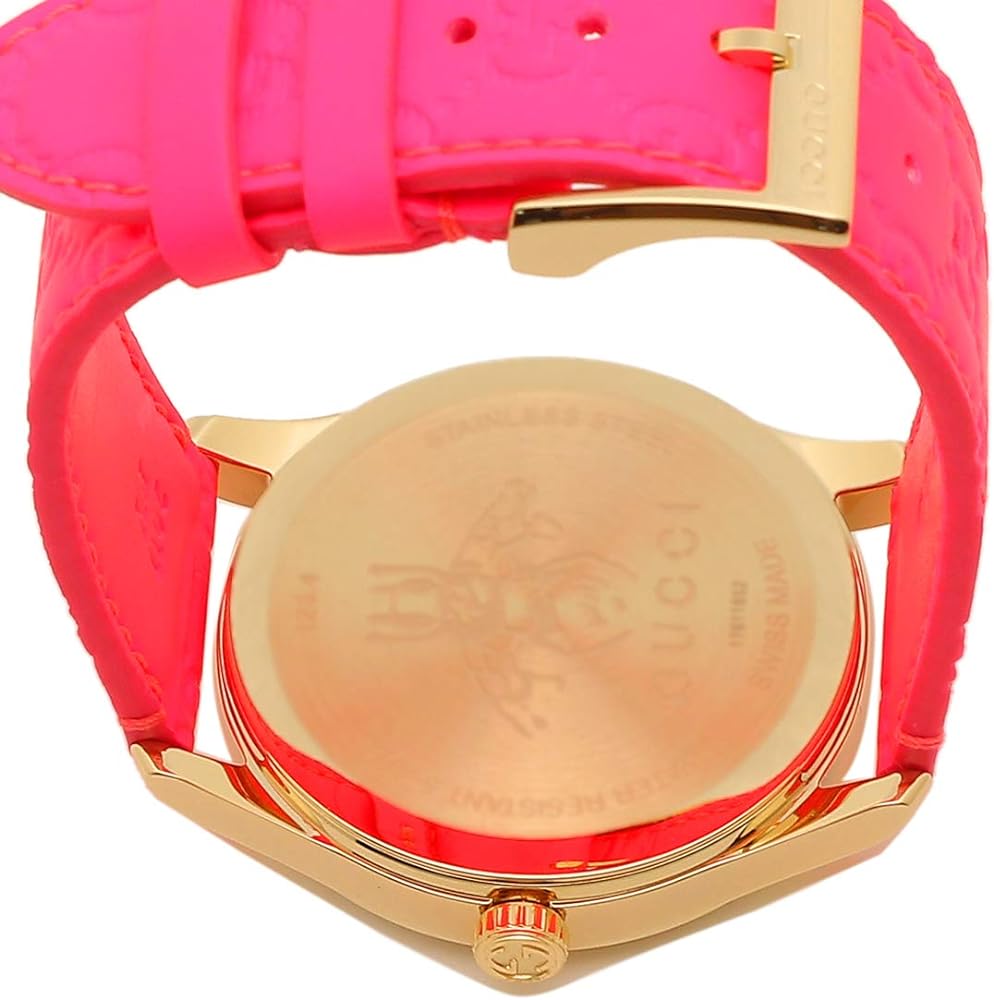  Shop Authentic Gucci G Timeless Quartz Pink Dial Pink Leather Strap Watch For Women - YA1264115 - Luxxuri