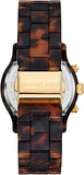  Shop Authentic Michael Kors Runway Chronograph Gold Dial Brown Acetate Strap Watch for Women - MK7475 - Luxxuri