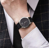  Shop Authentic Calvin Klein Minimal Diamonds Black Dial Black Leather Strap Watch for Men - K3M211CS - Luxxuri