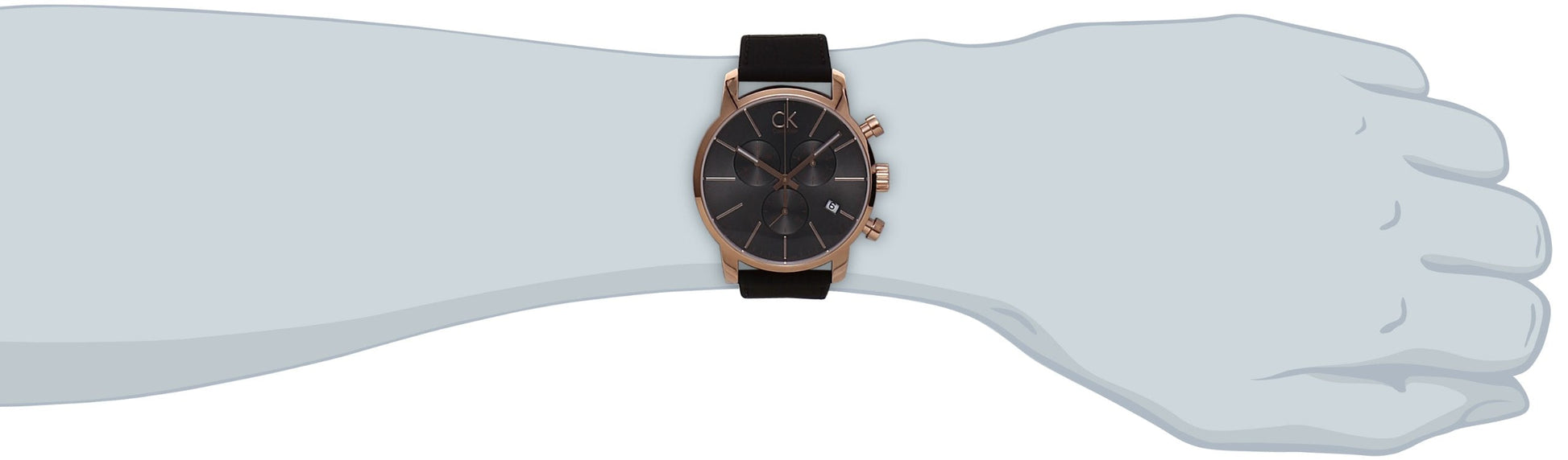  Shop Authentic Calvin Klein City Chronograph Grey Dial Brown Leather Strap Watch for Men - K2G276G3 - Luxxuri