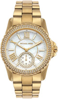  Shop Authentic Michael Kors Everest Three Hand Mother of Pearl White Dial Gold Steel Strap Watch For Women - MK7401 - Luxxuri