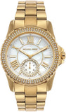  Shop Authentic Michael Kors Everest Three Hand Mother of Pearl White Dial Gold Steel Strap Watch For Women - MK7401 - Luxxuri