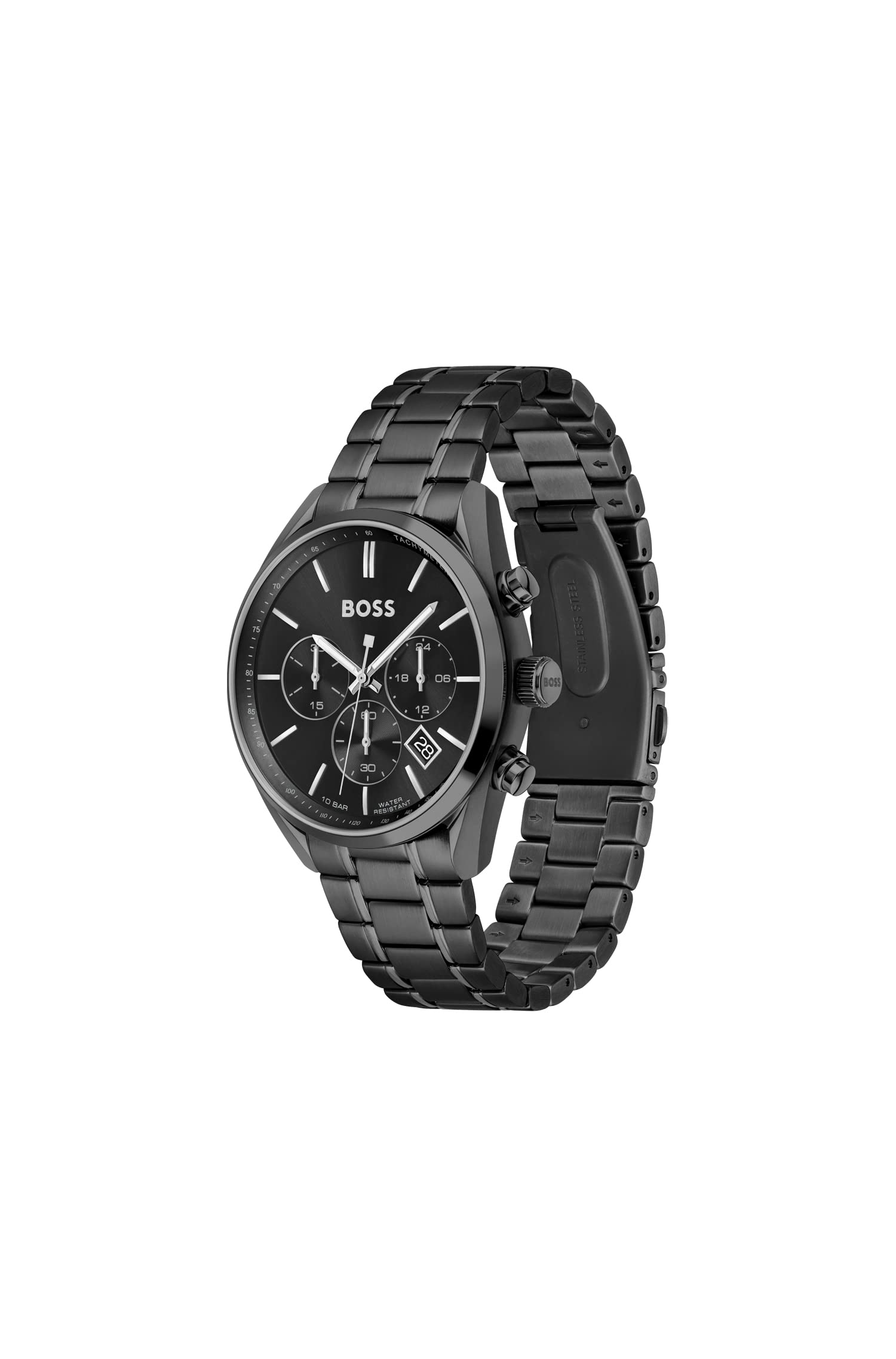  Shop Authentic Hugo Boss Volane Black Dial Black Steel Strap Watch for Men - 1513950 - Luxxuri