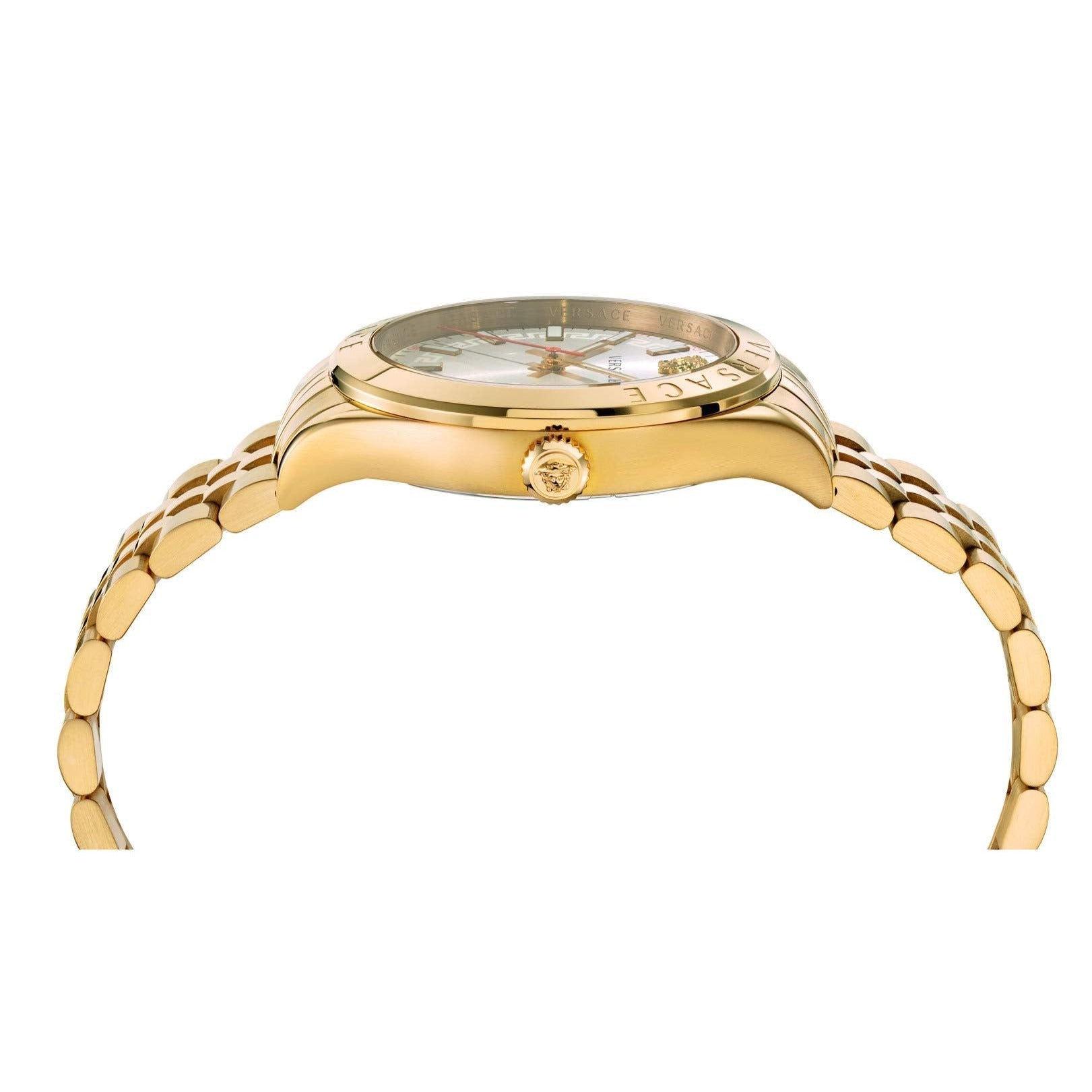  Shop Authentic Versace Hellenyium Analog White Dial Gold Steel Strap Watch for Men - VEVK00720 - Luxxuri
