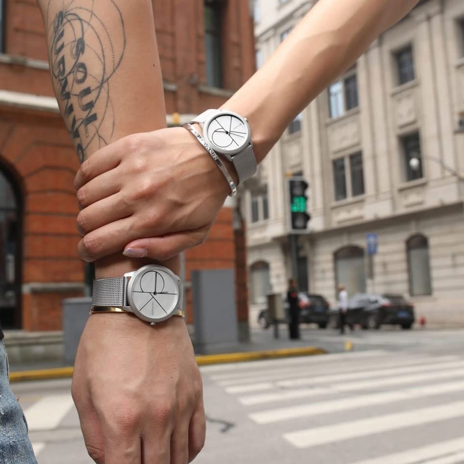  Shop Authentic Calvin Klein Minimal White Dial Silver Mesh Bracelet Watch for Men - K3M5115X - Luxxuri