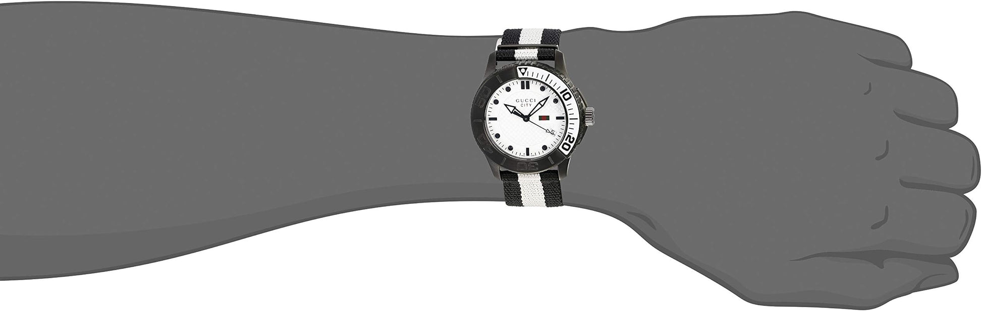  Shop Authentic Gucci G Timeless XL White Dial Two Tone NATO Strap Watch For Men - YA126243 - Luxxuri