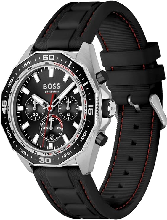  Shop Authentic Hugo Boss Energy Chronograph Black Dial Black Silicon Strap Watch For Men - 1513969 - Luxxuri