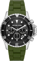  Shop Authentic Michael Kors Everest Chronograph Black Dial Green Silicone Strap Watch For Men - MK8981 - Luxxuri