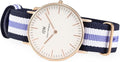  Shop Authentic Daniel Wellington Classic Trinity White Dial Three Tone Nylon Strap Watch For Women - 0509DW - Luxxuri