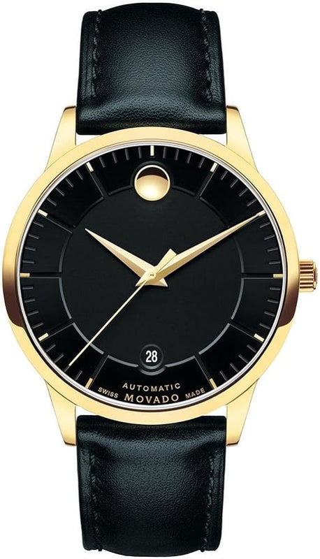  Shop Authentic Movado 1881 Automatic Black Dial Black Leather Strap Watch For Men - 606875 - Luxxuri